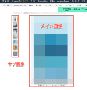 メイン画像とサブ画像の説明